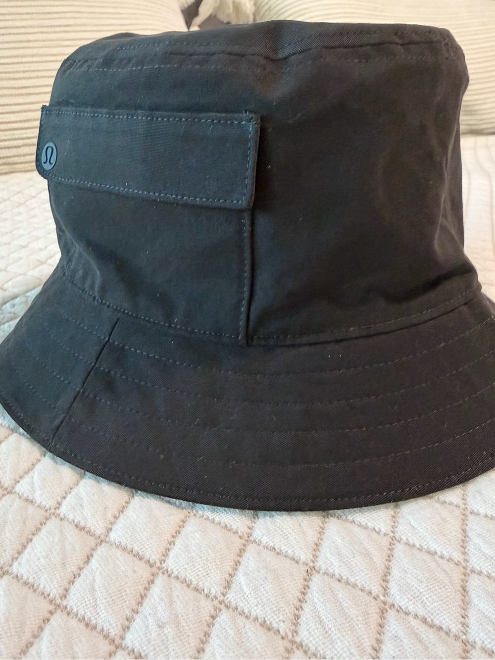 Lululemon On My Level Bucket Hat Black Unisex Pocket Sun Hat M/L